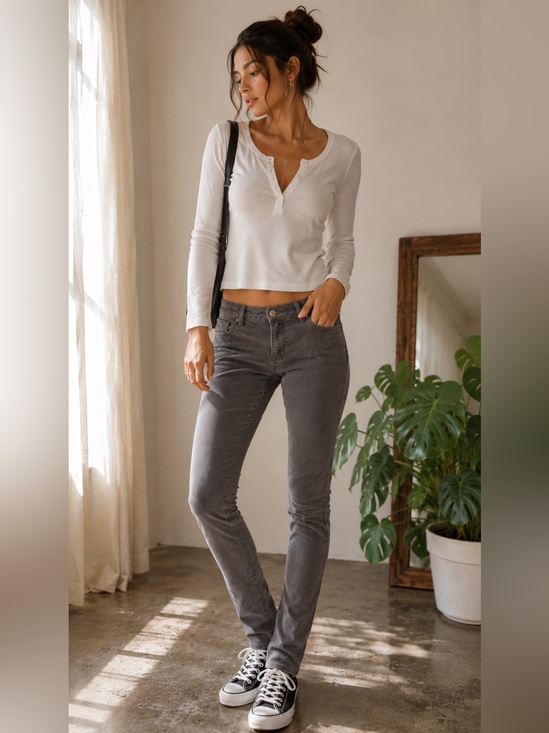 GAP Denim - Gap 1969 Always Skinny Flint Gray Corduroy Pants Size 26/2